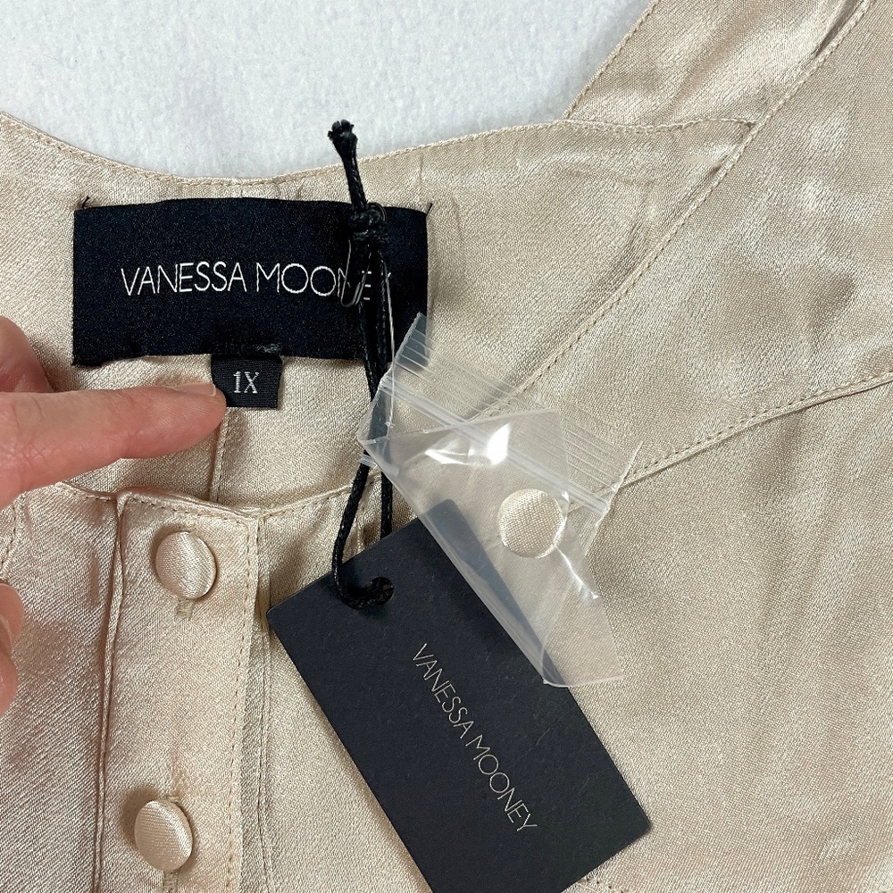 NWT Vanessa Mooney The Elisabeth Romper Dress Cream Satin - Size 1X - Picture 6 of 10